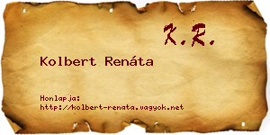 Kolbert Renáta névjegykártya