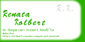 renata kolbert business card